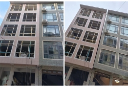 房屋糾偏-百色靖西市萊園小區(qū)六層半，28米髙